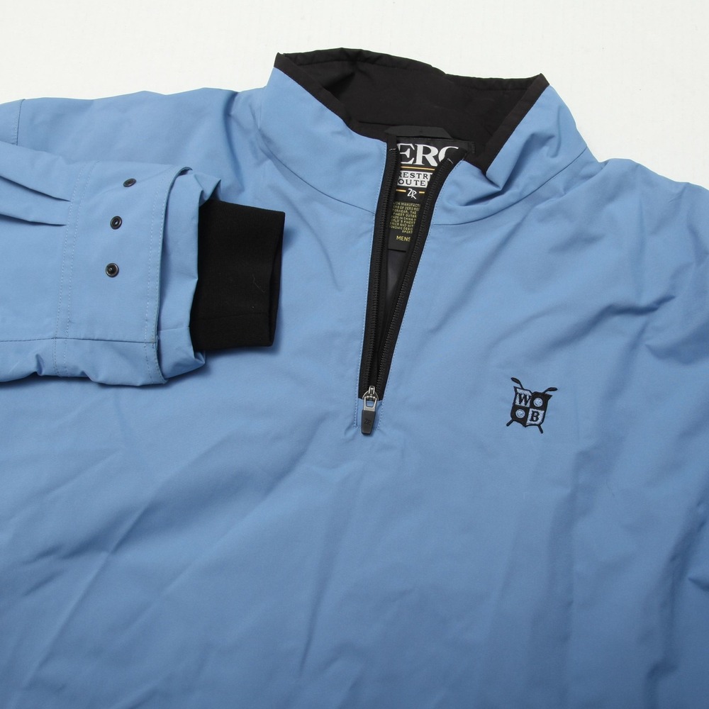 Zero Restriction Jacket Men XL Blue Golf Pullover Half Zip White Beeches Golf CC